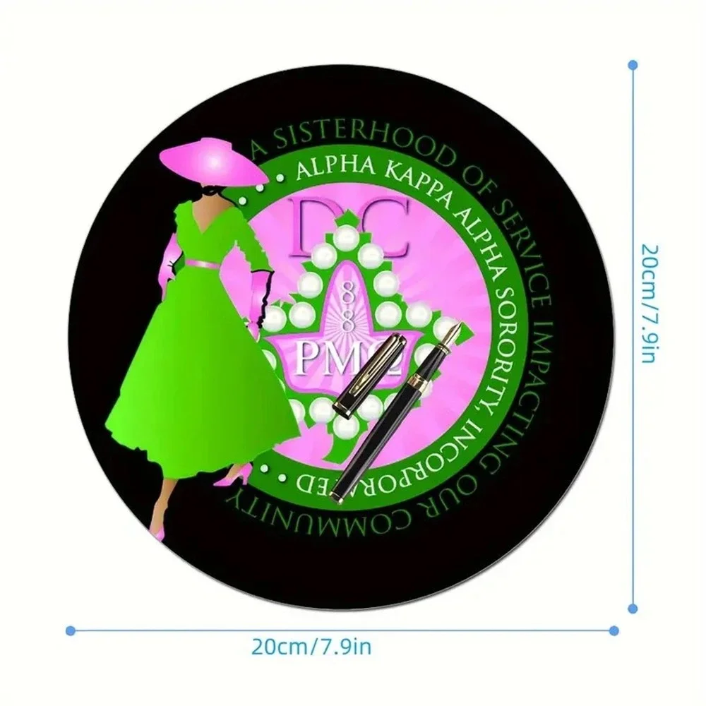 AKA Alpha Kappa Alpha‎ Mouse Pad Black with Lady Silhouette Design